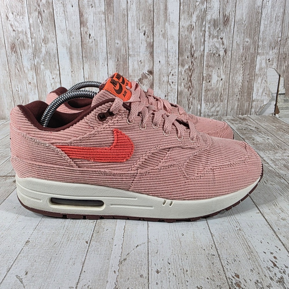 Nike Air Max 1 PRM Coral Stardust Corduroy Mens FB8915-600 Pink Orange 9